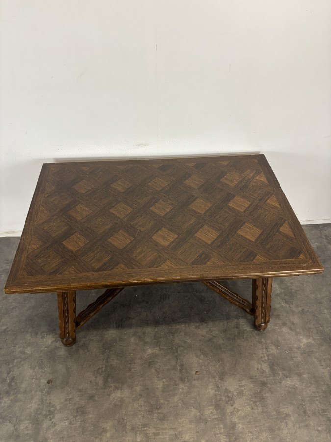 Table à rallonges à l'italienne en chêne années 40