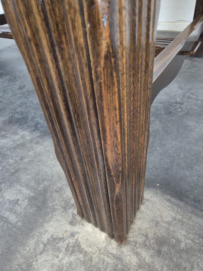 Table de monastère extensible en chêne plateau en parquet Versailles