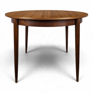 Table ronde extensible en noyer