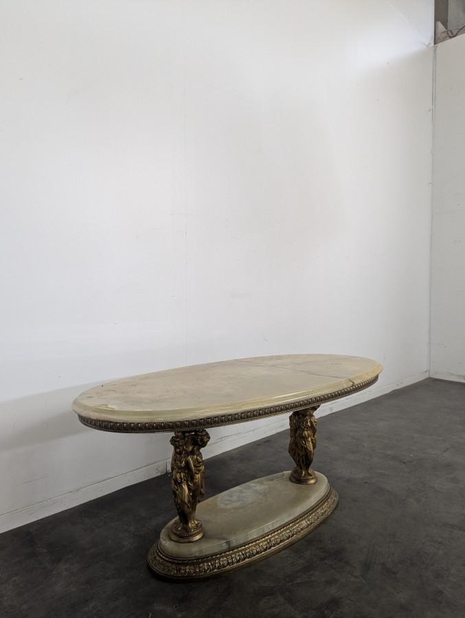 Table basse en onyx néo-classique