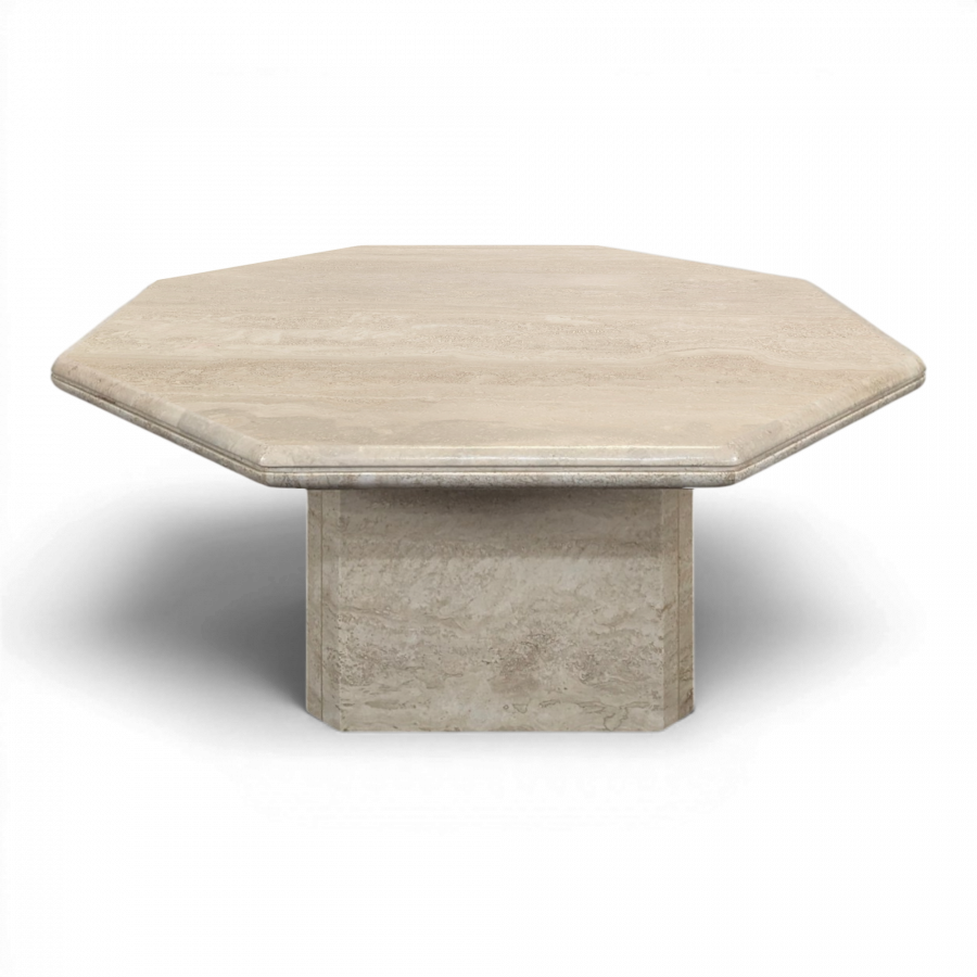 Table basse en travertin design italien des années 80