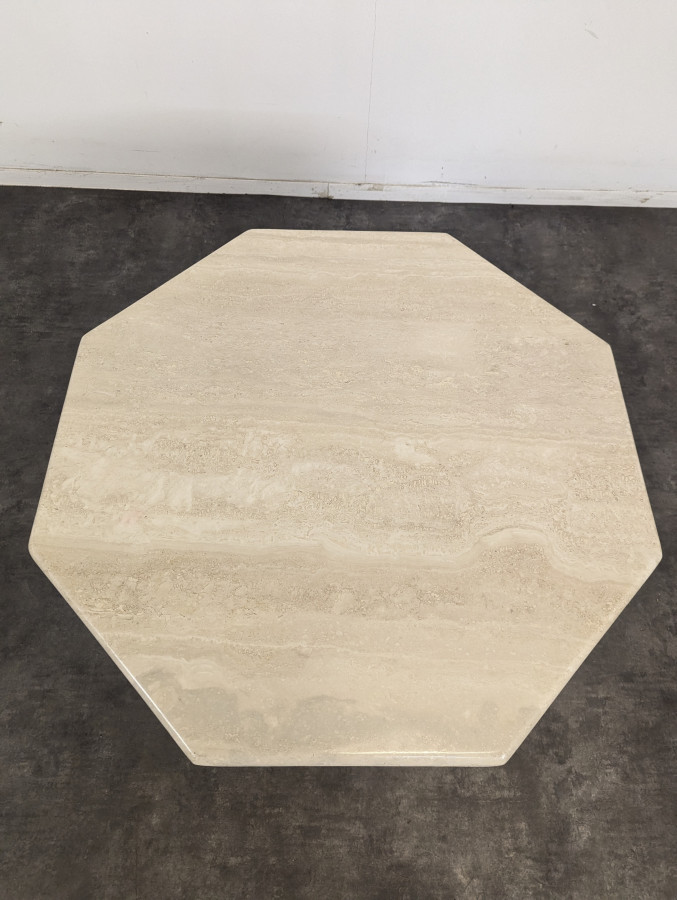 Table basse en travertin design italien des années 80