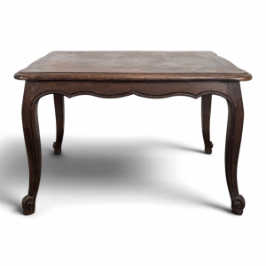 Table basse de style Louis XV en chêne à plateau parqueté