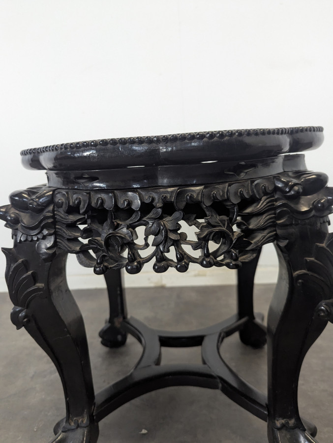 Table d'appoint en bois de fer plateau en marbre